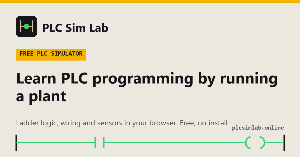 PLC Sim Lab · Free PLC & Ladder Logic Training Simulator